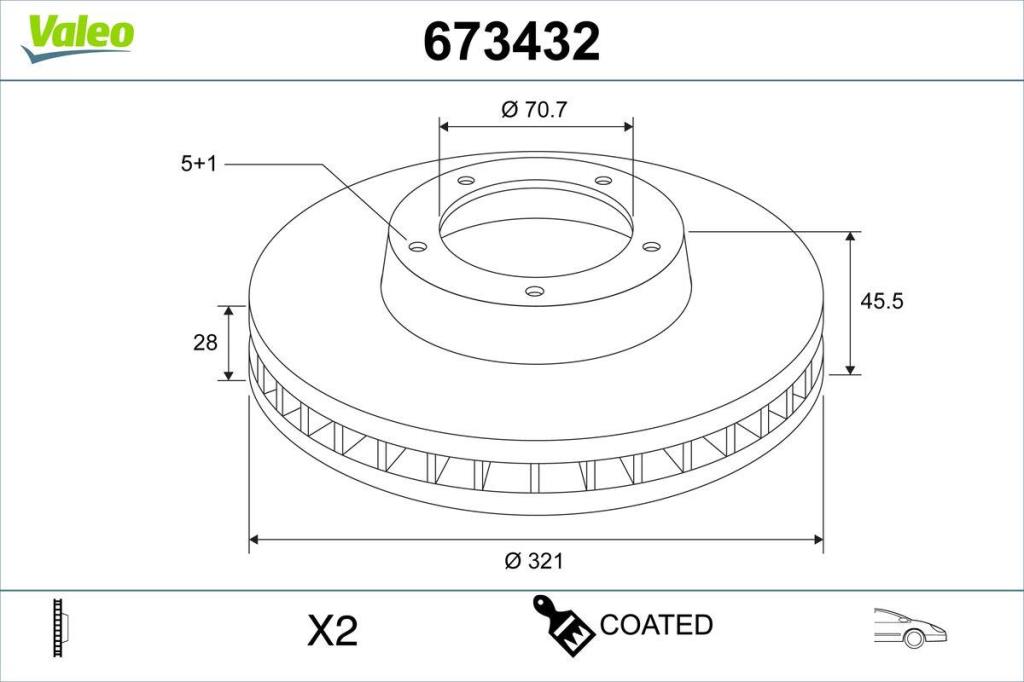 Disques de frein VALEO 673432
